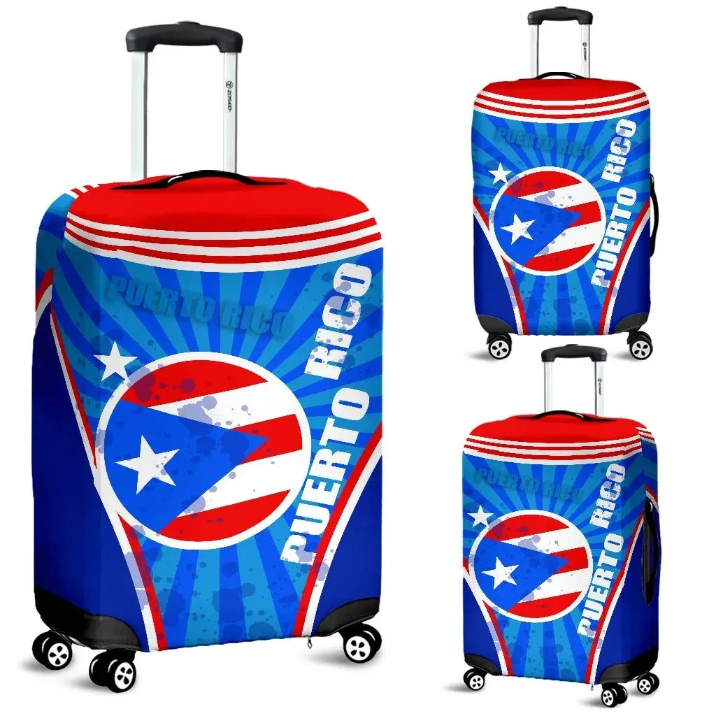 Puerto Rico Luggage Covers Circle Stripes Flag Version
