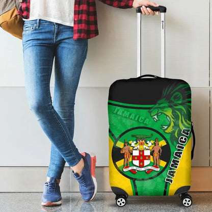 Jamaica Lion Luggage Covers Circle Stripes Flag Version