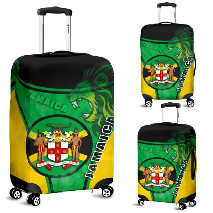 Jamaica Lion Luggage Covers Circle Stripes Flag Version