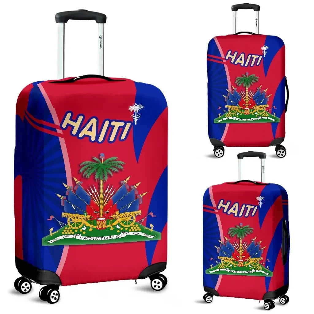 Coat of Arms Haiti Luggage Covers Circle Stripes