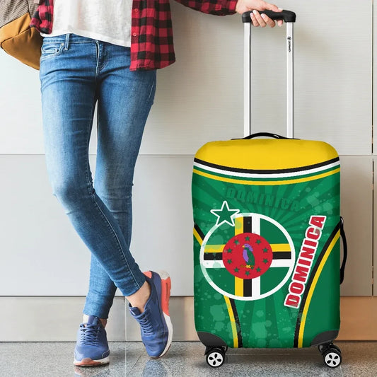 Dominica Luggage Covers Circle Stripes Flag Version