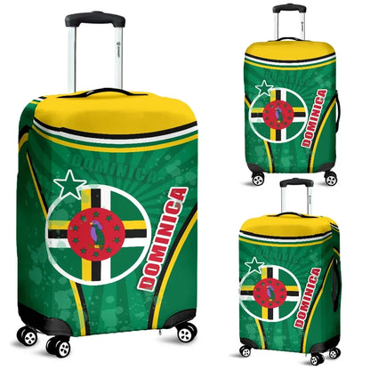 Dominica Luggage Covers Circle Stripes Flag Version