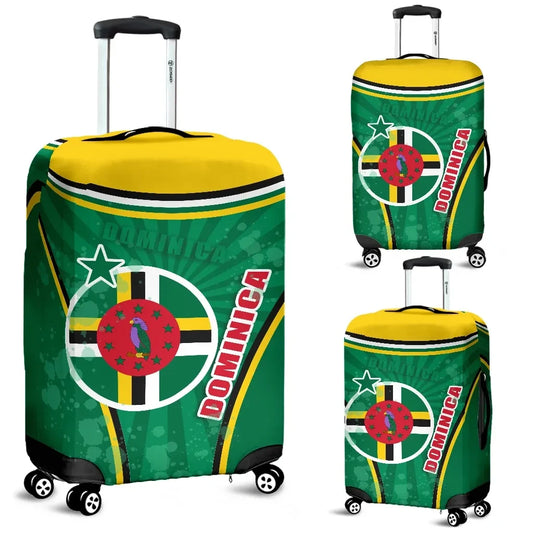 Dominica Luggage Covers Circle Stripes Flag Version