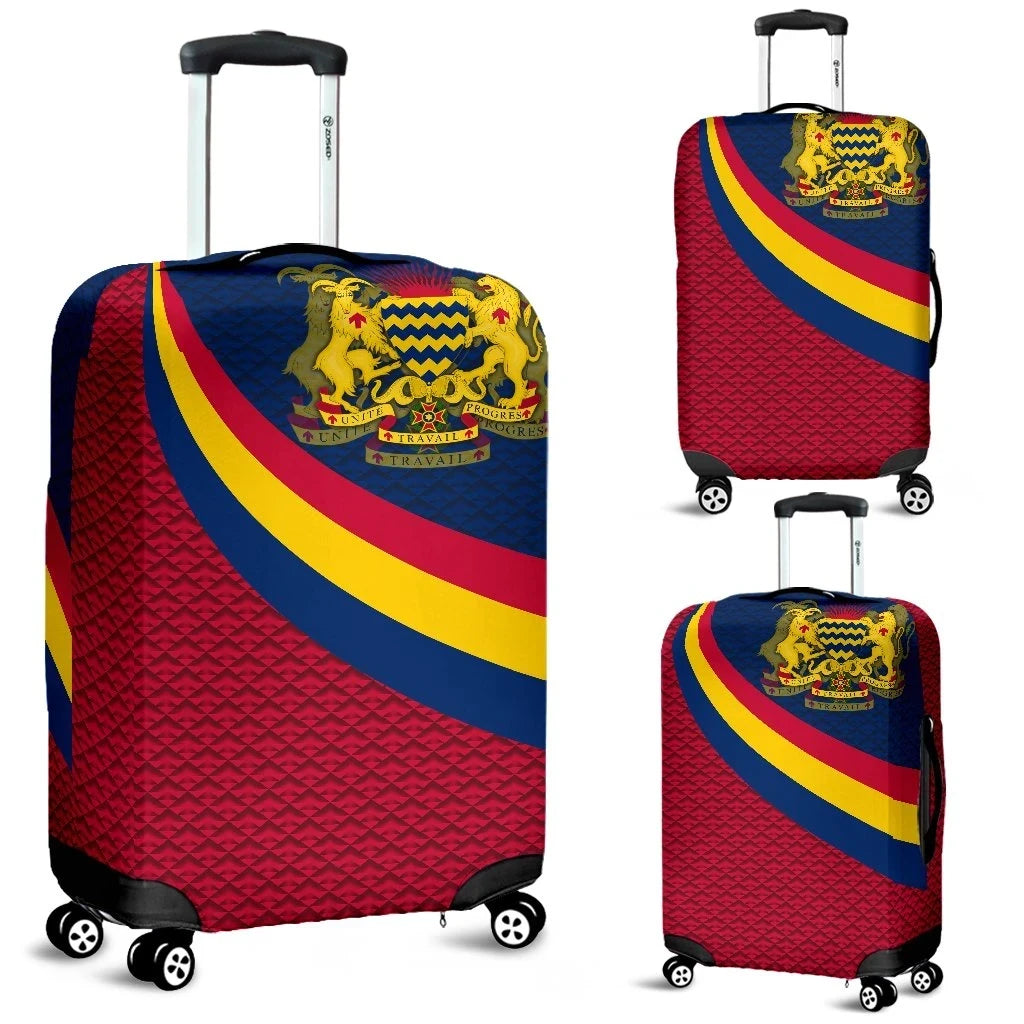 Chad Luggage Covers Chad Coat Of Arms and Flag Color