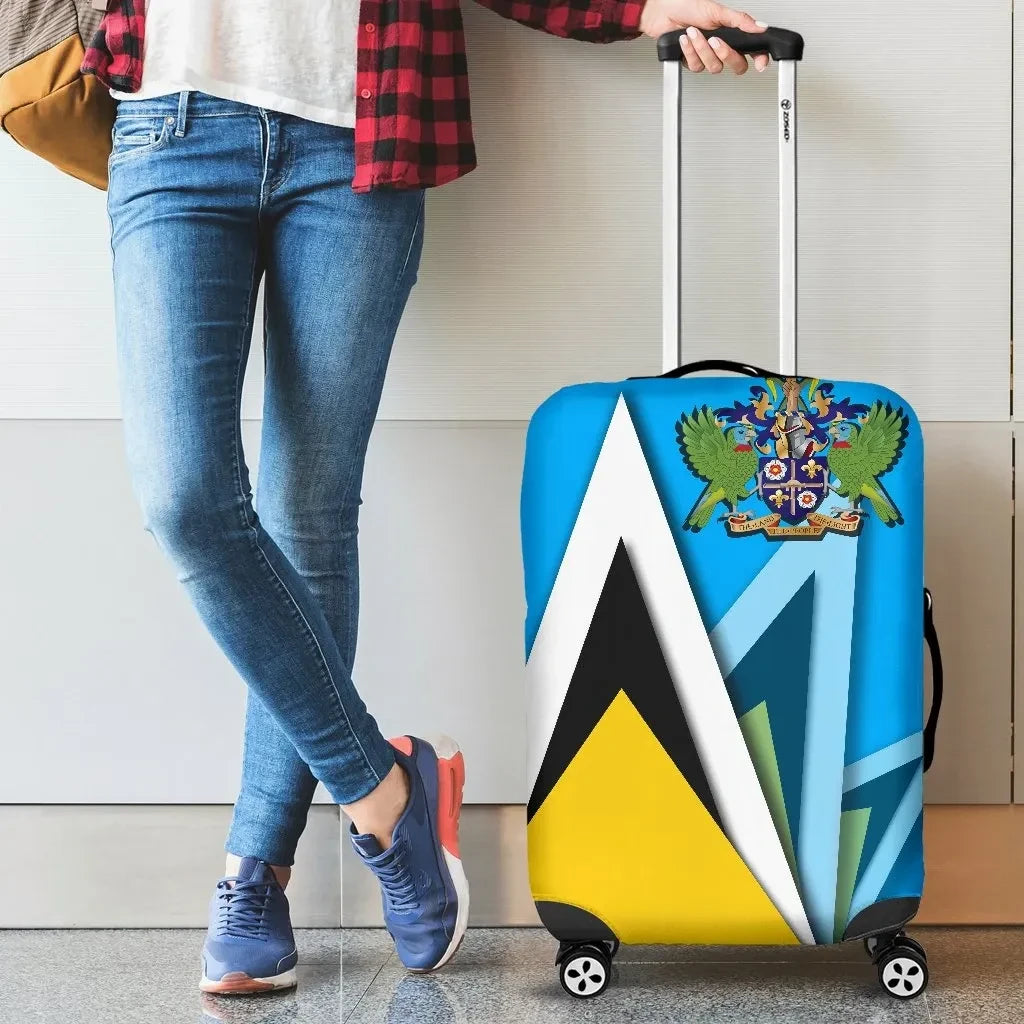 Saint LuciaLuggage Cover Flag With Coat Of Arms
