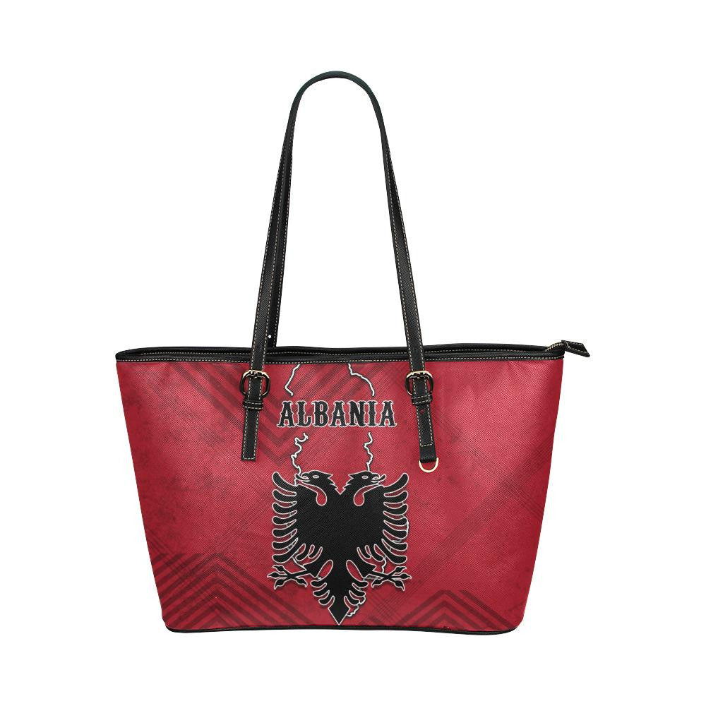 Albania Leather Tote Bag Special Map