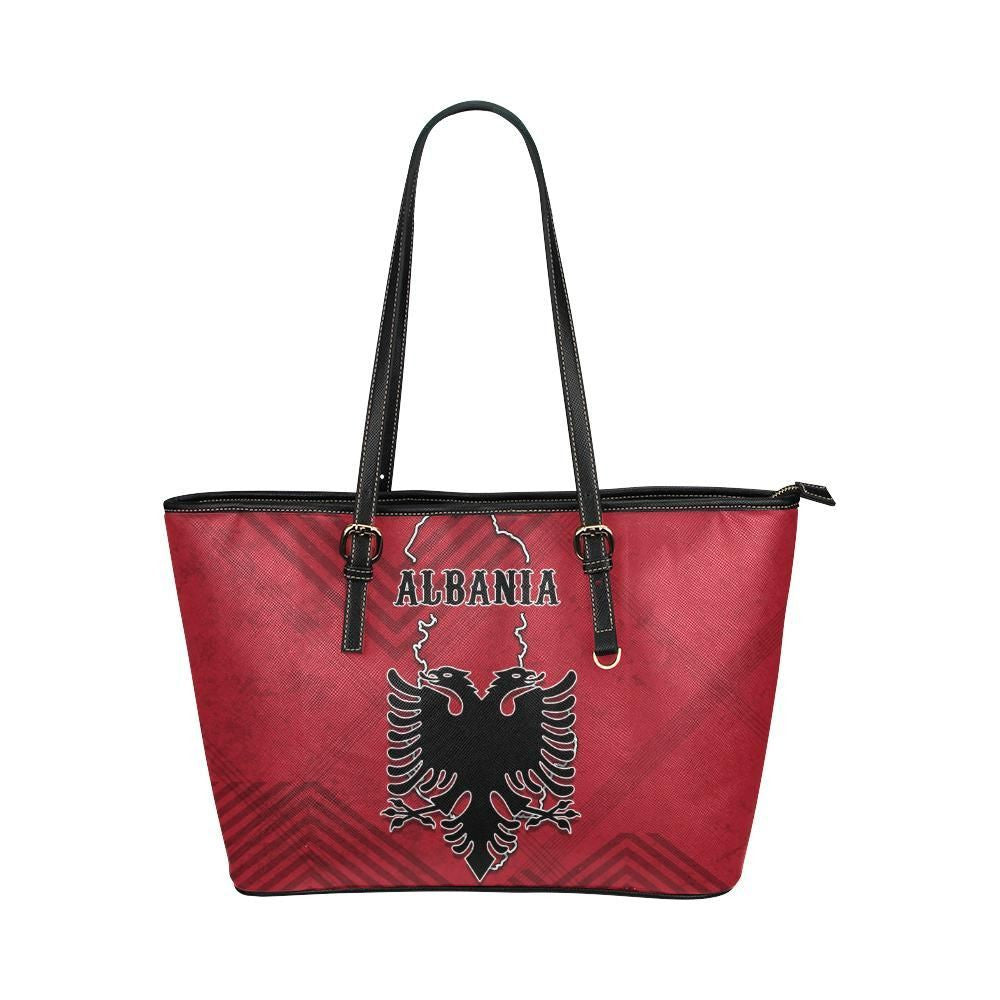 Albania Leather Tote Bag Special Map