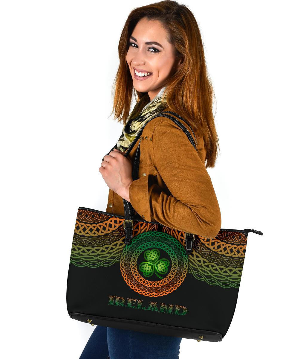 Ireland Celtic Leather Tote Bag Celtic Pride