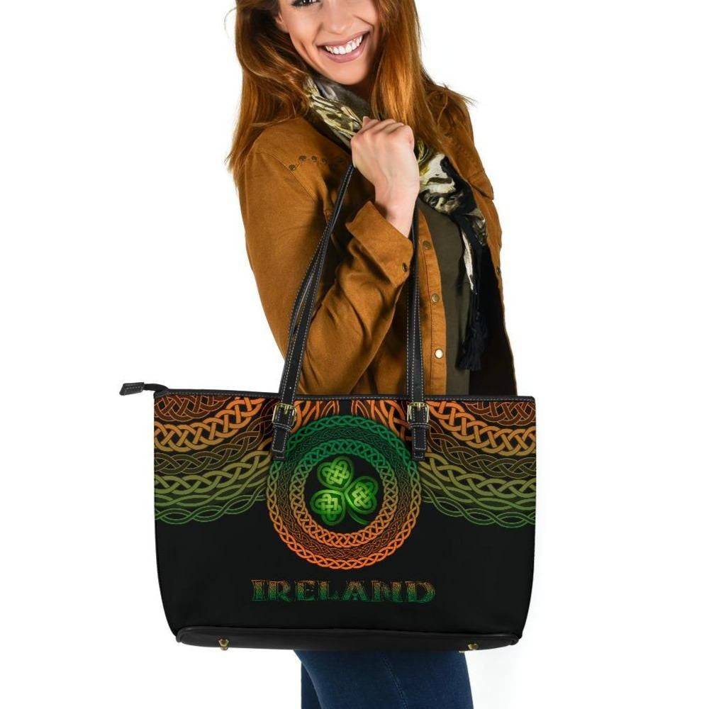 Ireland Celtic Leather Tote Bag Celtic Pride