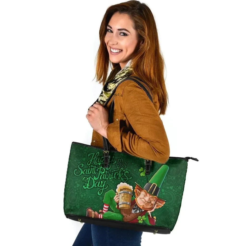 Celticone Leather Tote Bags Patrick'S Day Green Celtic