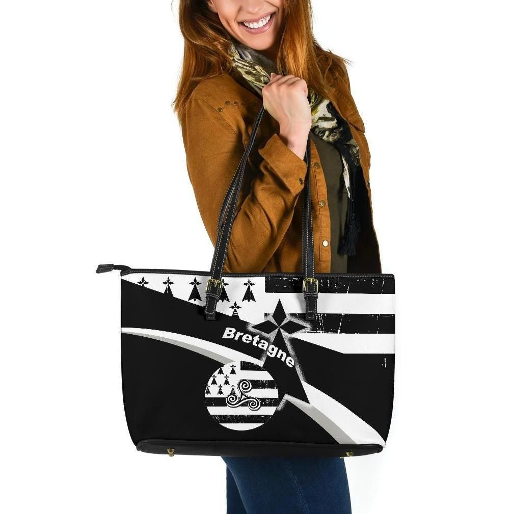 Brittany Celtic Leather Tote Bag Brittany Celtic Triskelion