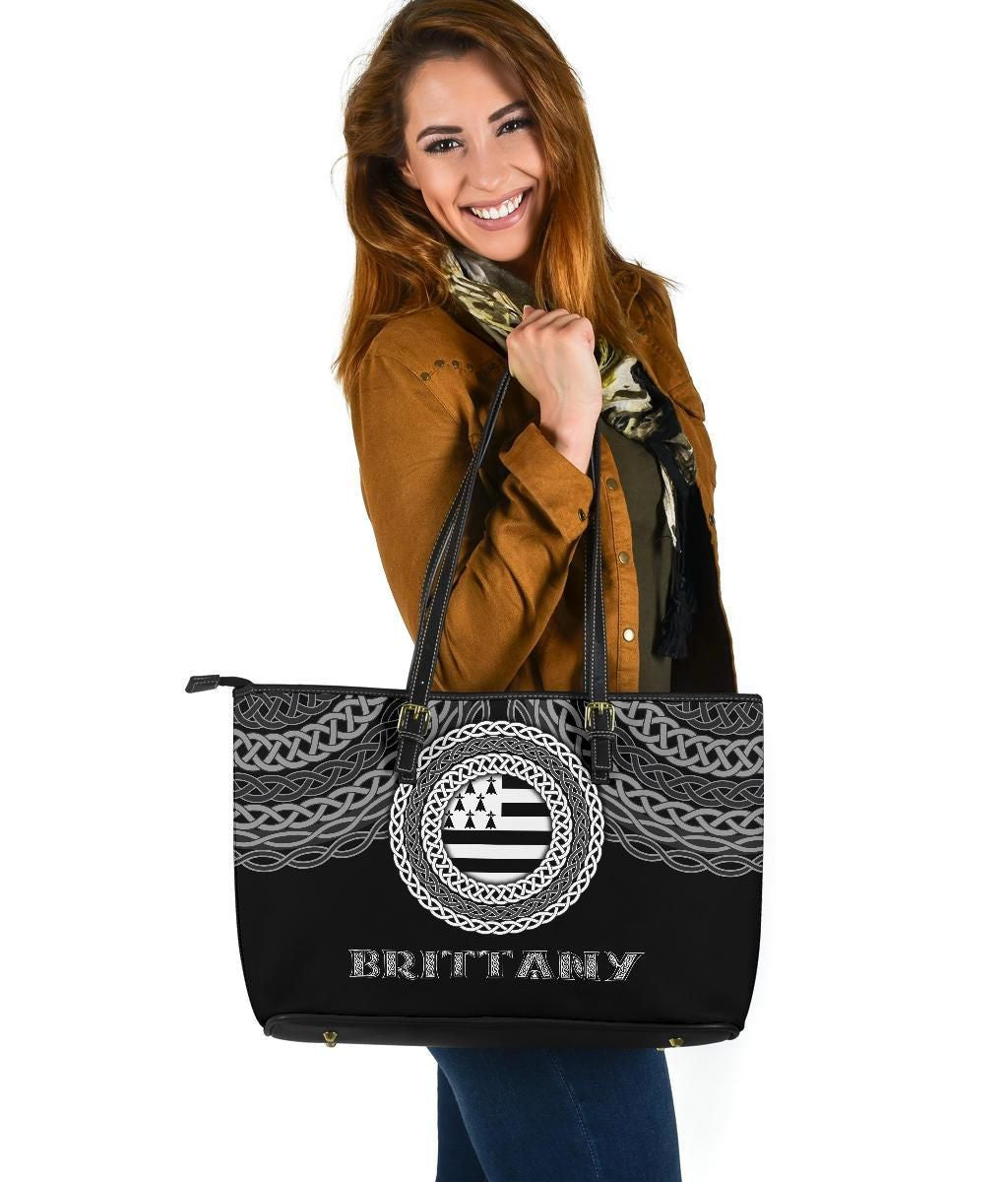 Brittany Celtic Leather Tote Bag Celtic Pride