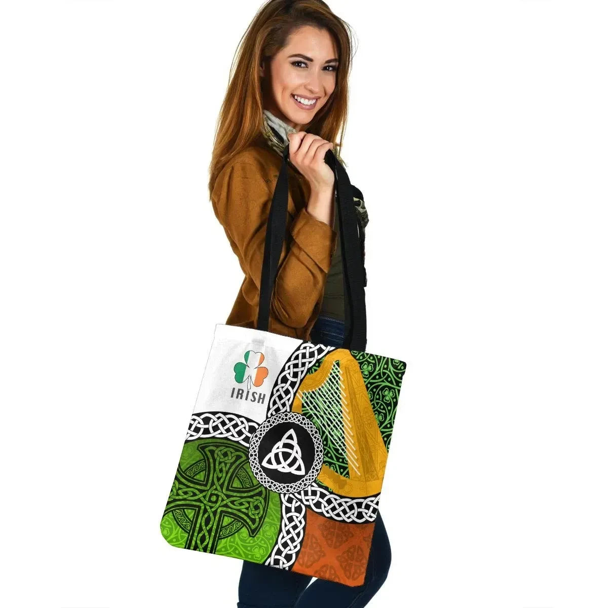 Ireland Legend Leather Tote Bag Ireland With Circle Celtics Knot