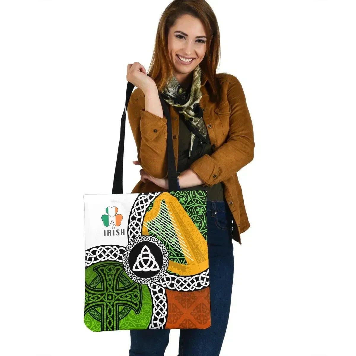 Ireland Legend Leather Tote Bag Ireland With Circle Celtics Knot