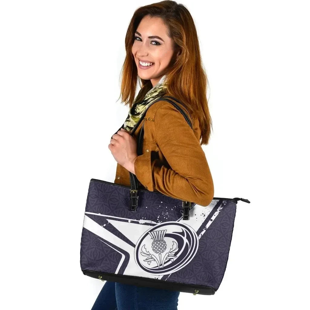 Scotland Rugby Leather Tote Bag Scottish Rugby