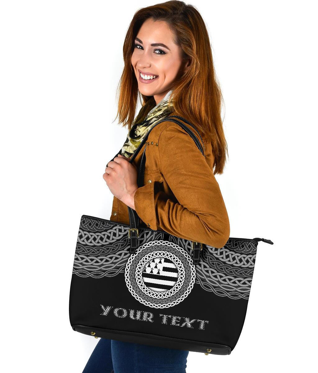 Brittany Celtic Personalised Leather Tote Bag Celtic Pride