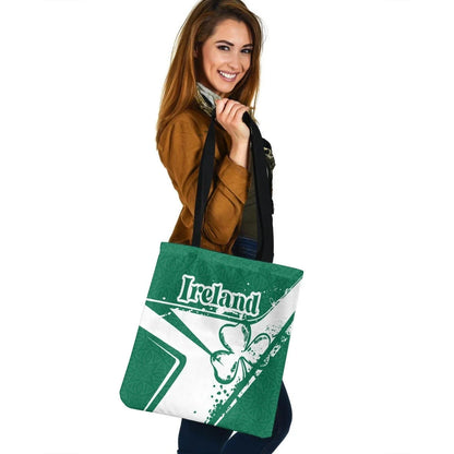 Ireland Leather Tote Bag Celtic Shamrock