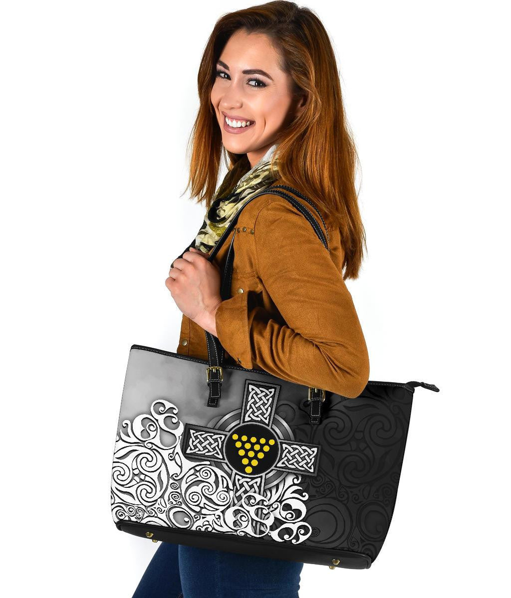 Cornwall Leather Tote Bag Duke Of Cornwall Flag With Celtic Cross