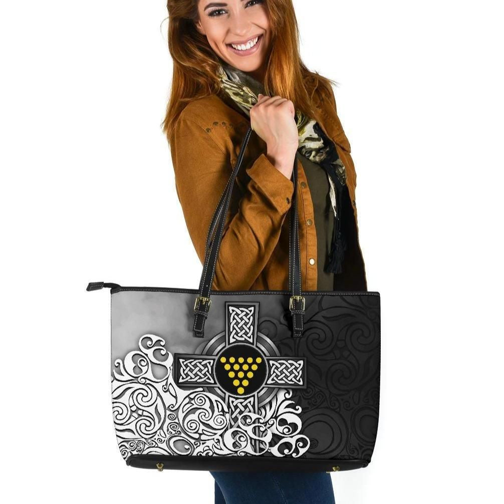 Cornwall Leather Tote Bag Duke Of Cornwall Flag With Celtic Cross