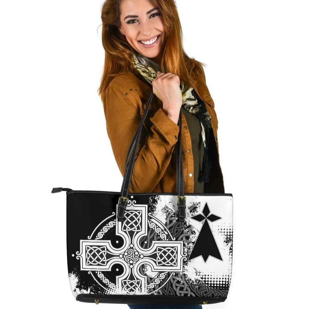 Brittany Leather Tote Bag Brittany Celtic Cross