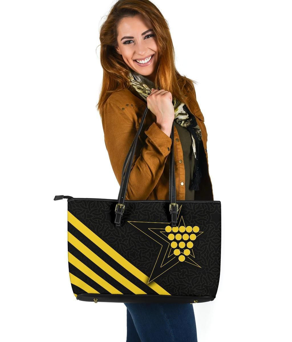Cornwall Celtic Leather Tote Bag Cornwall Star