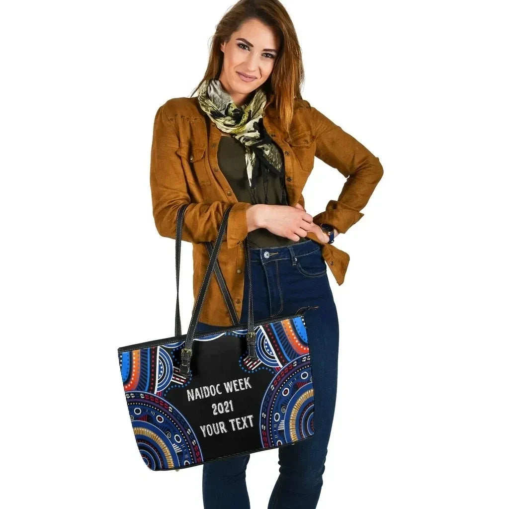 Australia Naidoc Week 2021 Custom Personalised Leather Tote Bag, Heal Country