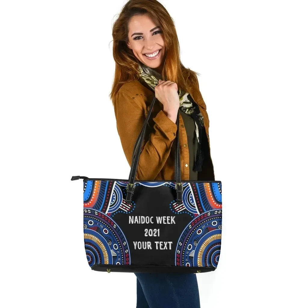 Australia Naidoc Week 2021 Custom Personalised Leather Tote Bag, Heal Country