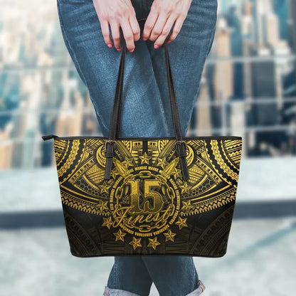 Cook Islands Polynesian Leather Tote Bag Golden