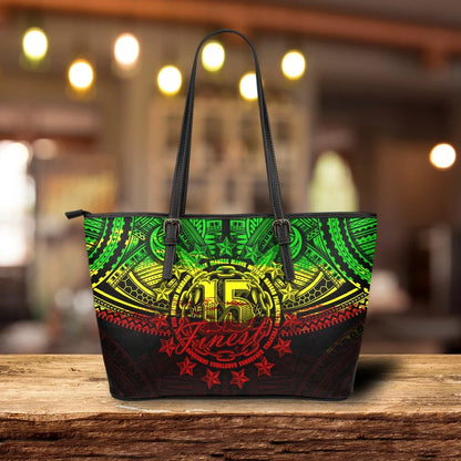 Cook Islands Polynesian Leather Tote Bag Reggae