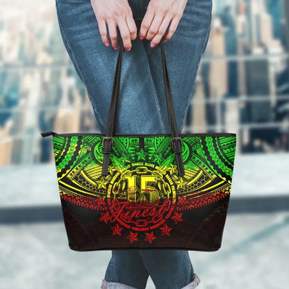 Cook Islands Polynesian Leather Tote Bag Reggae