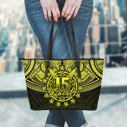 Cook Islands Polynesian Leather Tote Bag Yellow