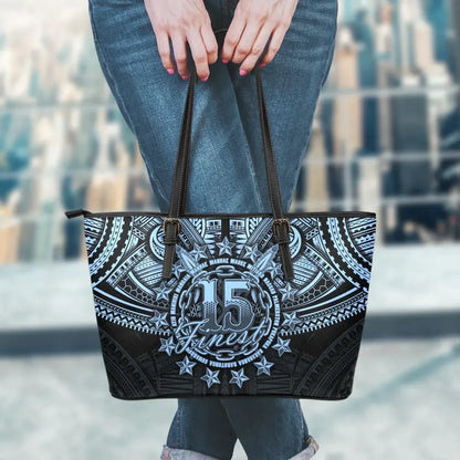 Cook Islands Polynesian Leather Tote Bag Pastel