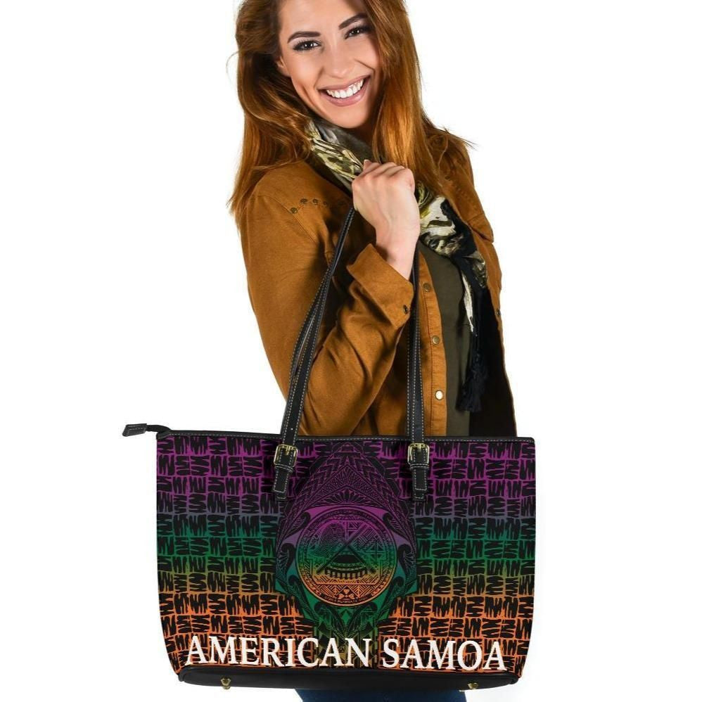 American Samoa Leather Tote Bag As Seal Rocket Style