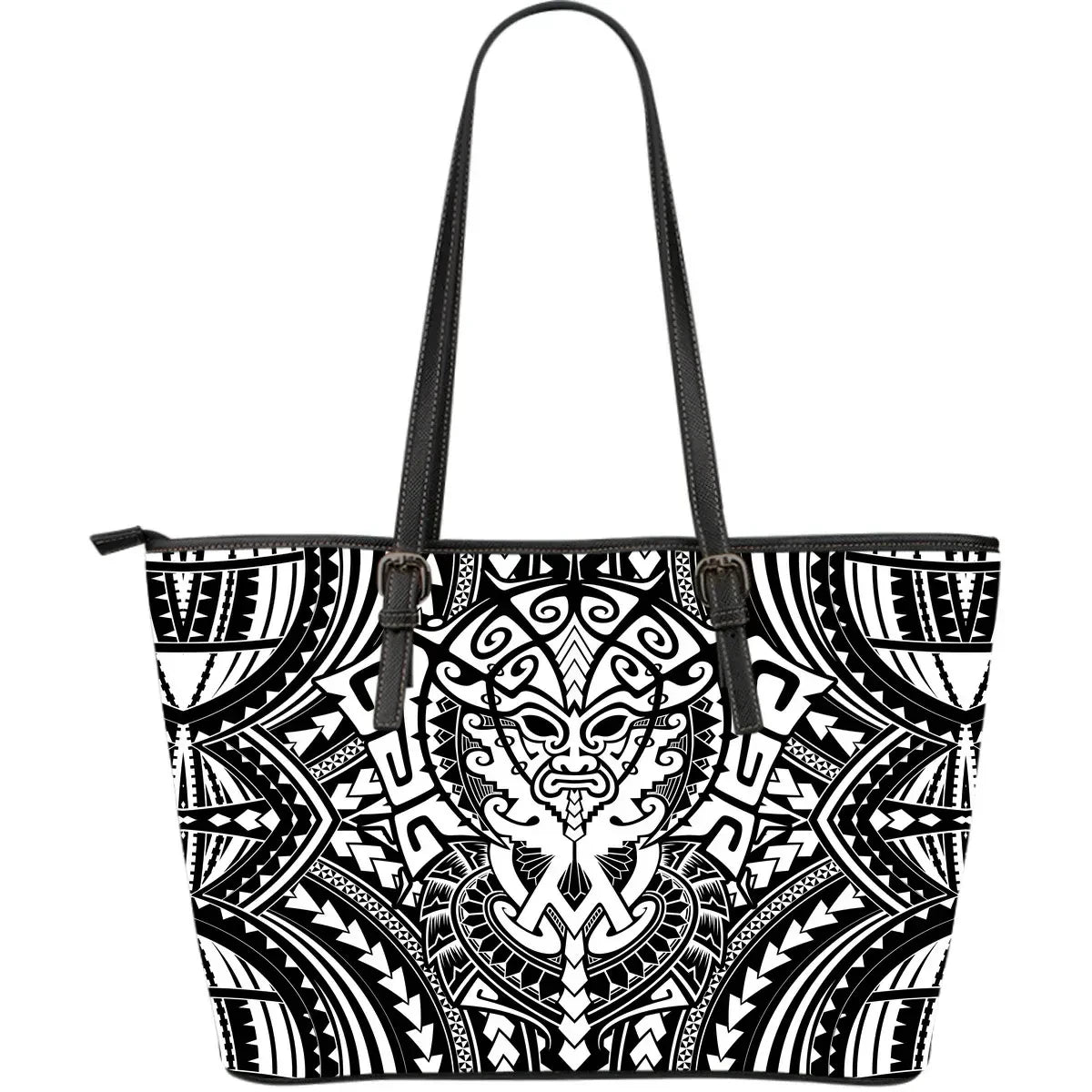 Polynesian 1St Leather Tote Bag White