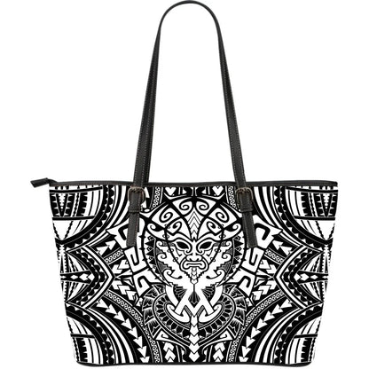 Polynesian 1St Leather Tote Bag White