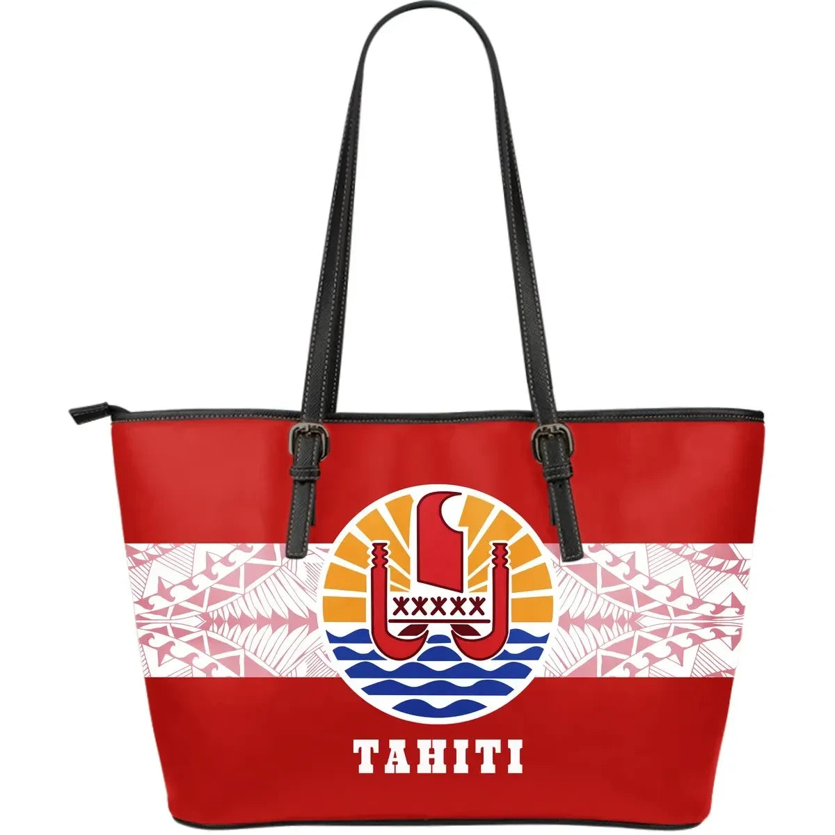 Tahiti Rising Leather Tote Bag