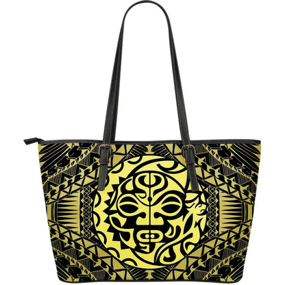 Polynesian 4Th Leather Tote Bag