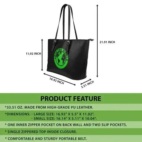 Polynesian Hibiscus Leather Tote Bag Red