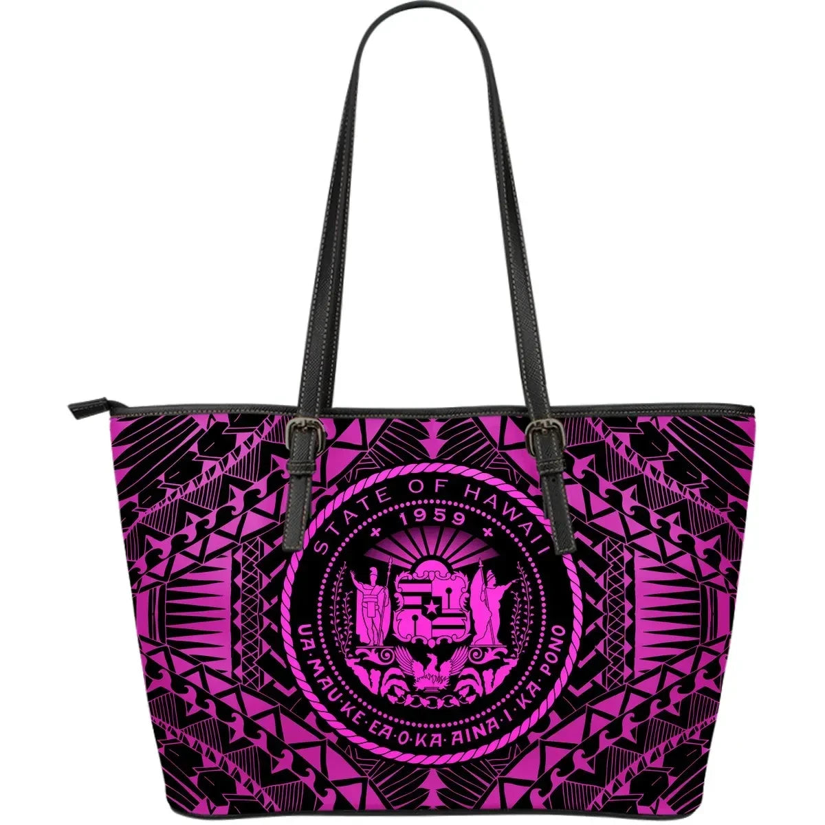 Hawaii Seal Leather Tote Bag Pink