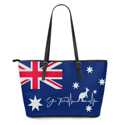 Custom Australia Leather Tote Bag Flag Kangaroo Personal Signature