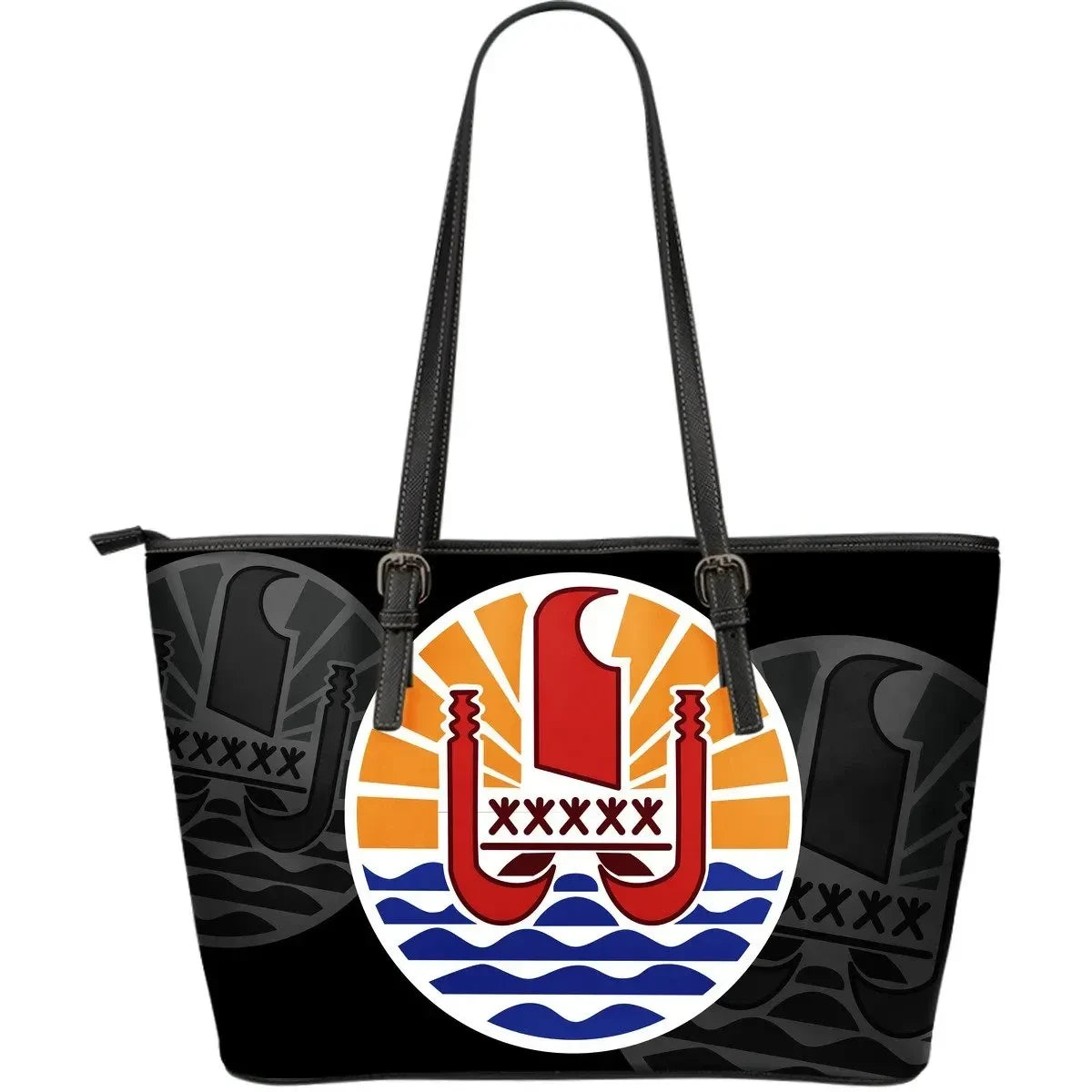 French Polynesia Leather Tote Bag Size