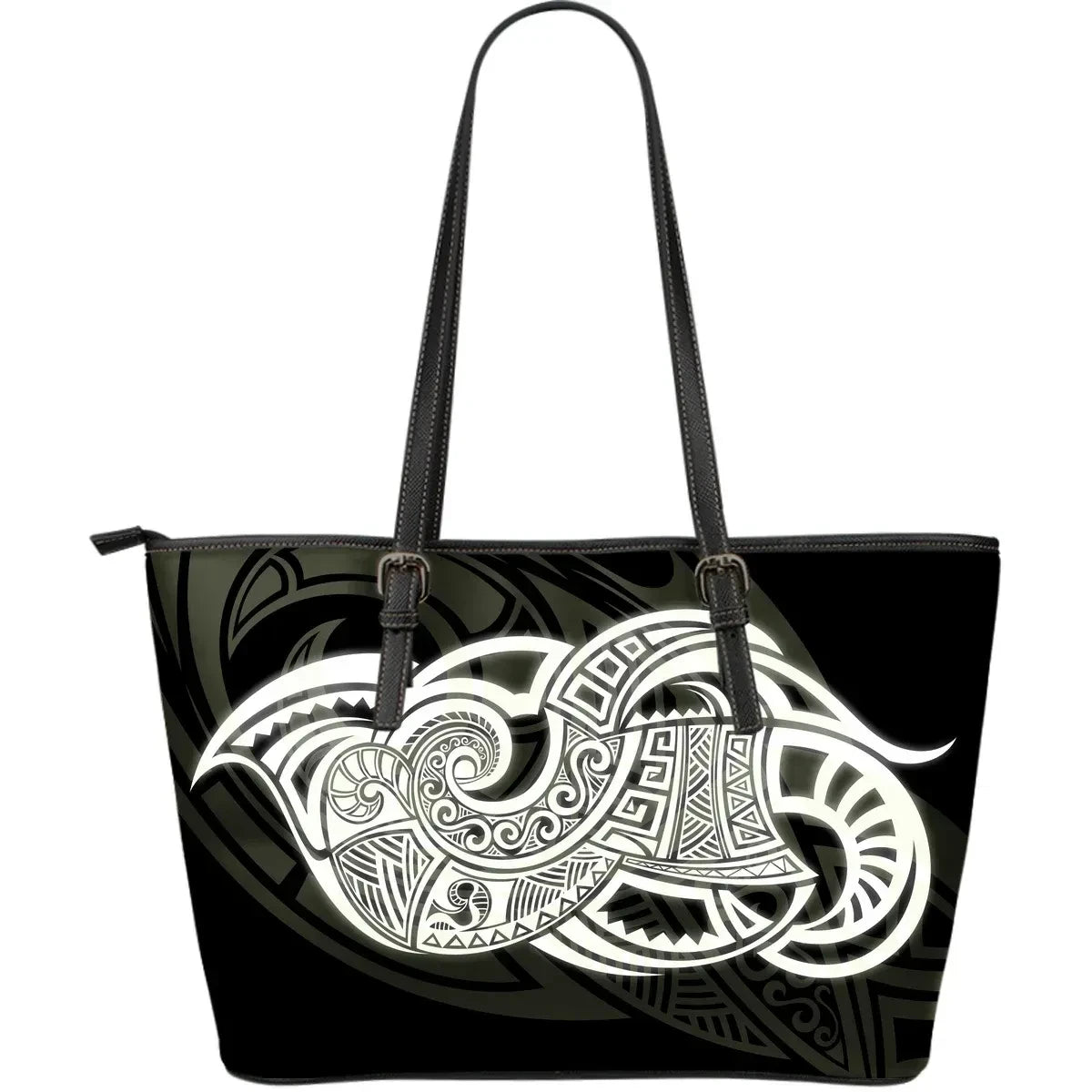 Maori Tattoo Handbag Leather Tote Bag