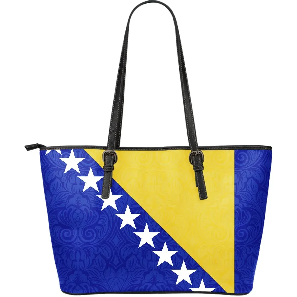 Bosnia And Herzegovina Bag Bosnia And Herzegovina Flag Leather Tote Bag
