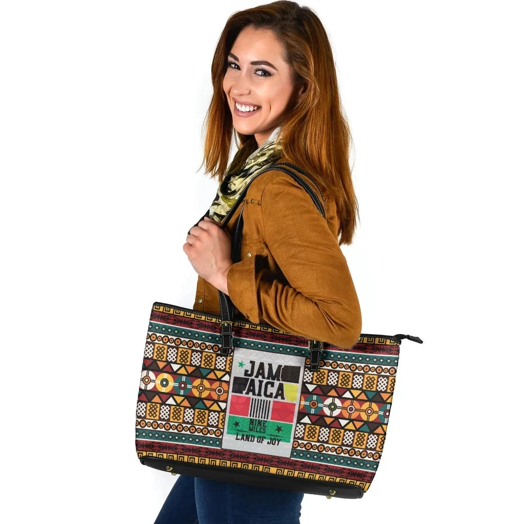 Leather Tote Bag Jamaica Nine Miles