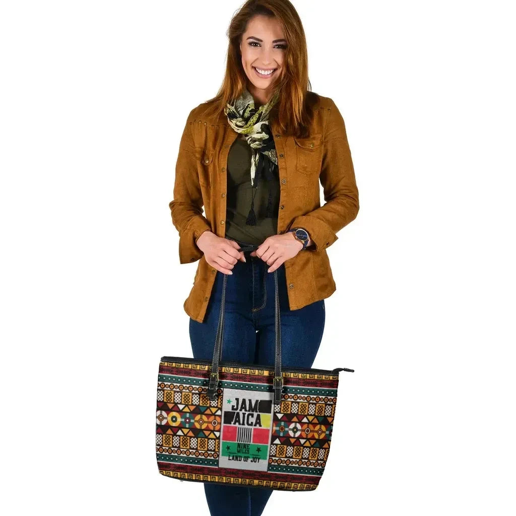 Leather Tote Bag Jamaica Nine Miles