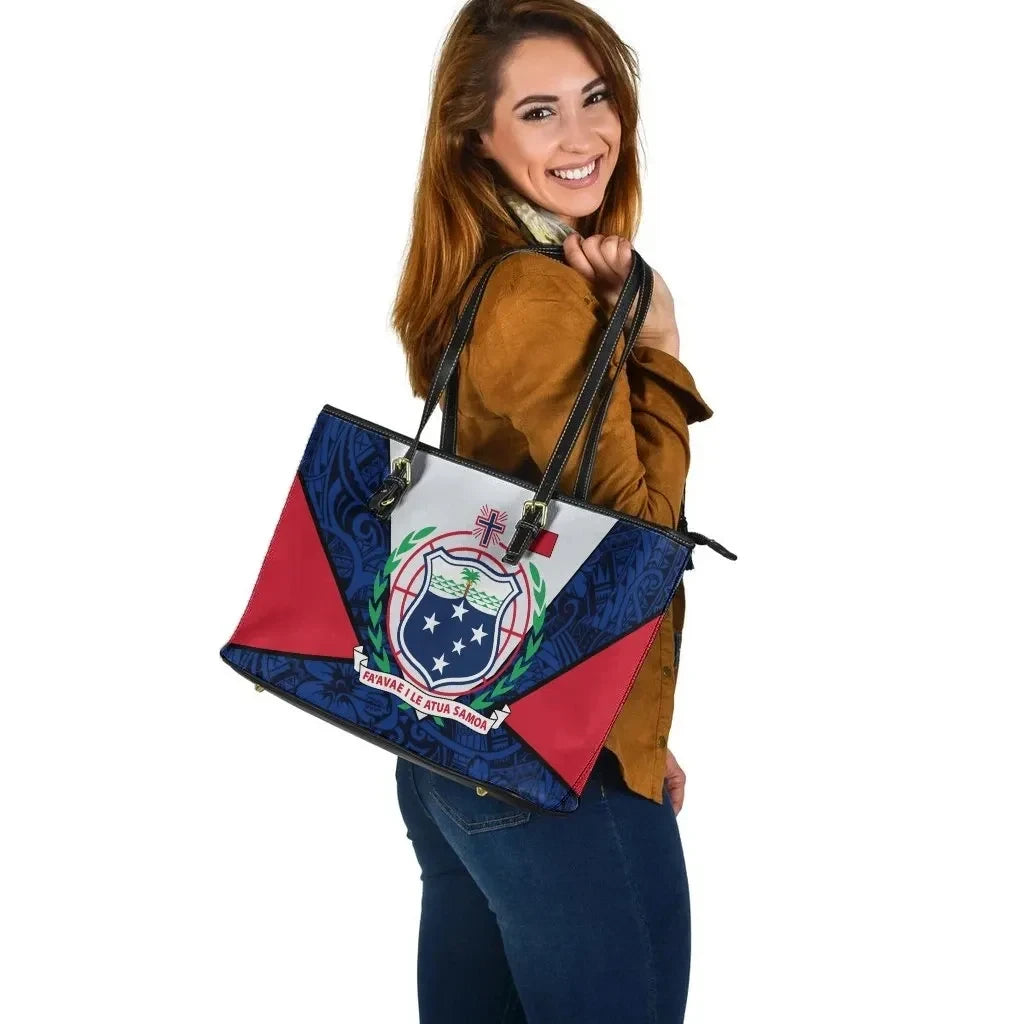 Samoa Polynesian Leather Tote Bag Legend Of Samoa