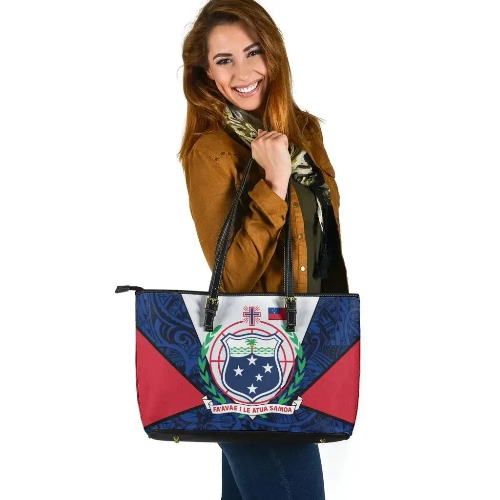 Samoa Polynesian Leather Tote Bag Legend Of Samoa