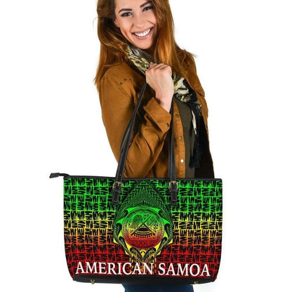 American Samoa Leather Tote Bag As Seal Rocket Style Reggae