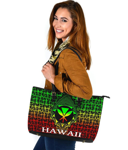 Hawaii Leather Tote Bag Kanaka Maoli Rocket Style Reggae 8