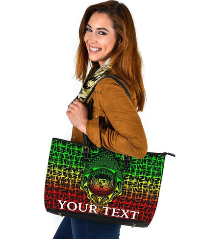 Hawaii Custom Personalised Leather Tote Bag Hawaii Seal Rocket Style Reggae 8